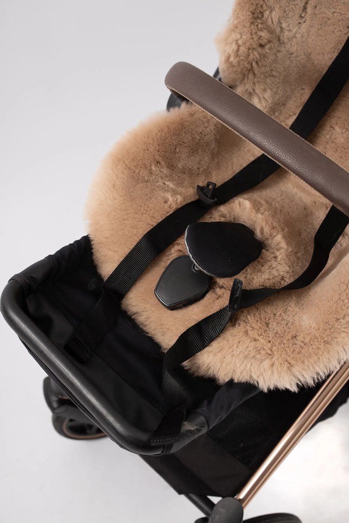 Podložka do kočíka z pravej kože béžová