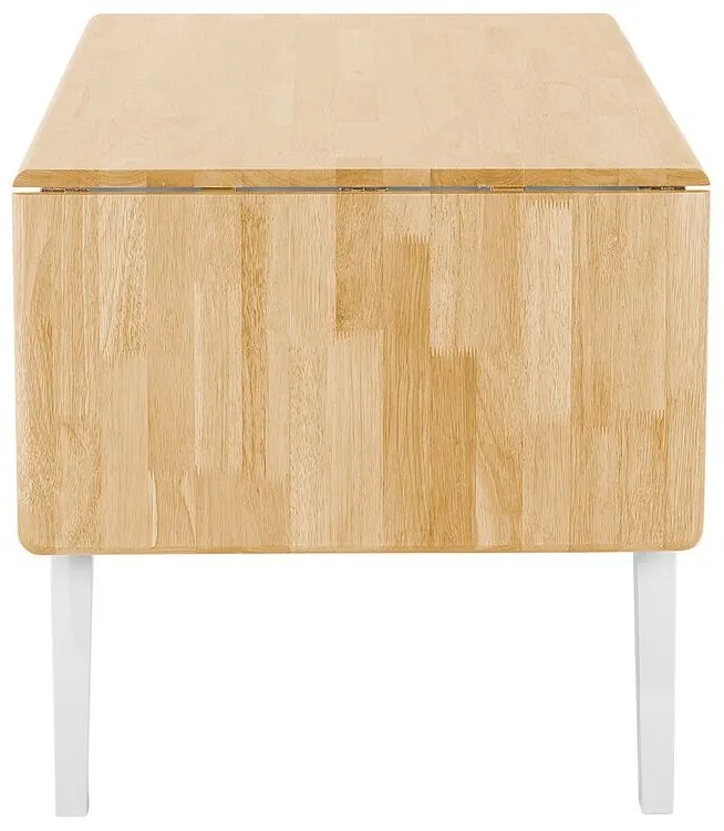 Rozkladací drevený stôl 120/160 x 75 cm svetlé drevo/biela LOUISIANA Beliani