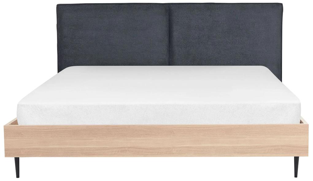 Čalúnená posteľ 180 x 200 cm tmavosivá IZERNORE Beliani