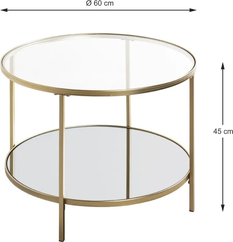 Okrúhly konferenčný stolík Porto 60 cm, zlatý