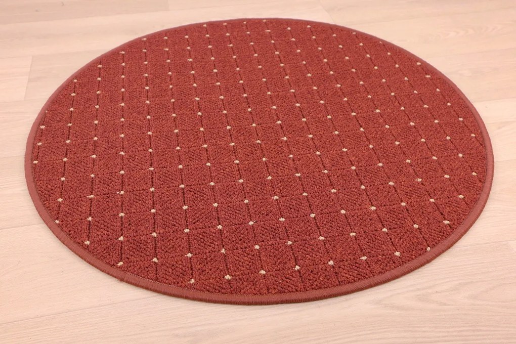 Condor Carpets, Kusový koberec Udinese terra kruh, 400x400 (priemer) kruh, oranžová, chodba / predsieň