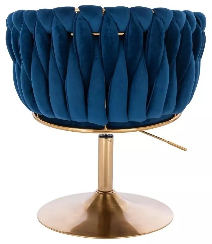 LuxuryForm DESIGN Kreslo NORDEN VELUR na zlatom tanieri - modré