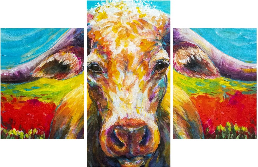 Obraz - Maľovaná krava (90x60 cm)