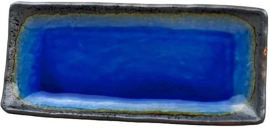 Modrý keramický servírovací tanier Mij Cobalt, 29 x 12 cm