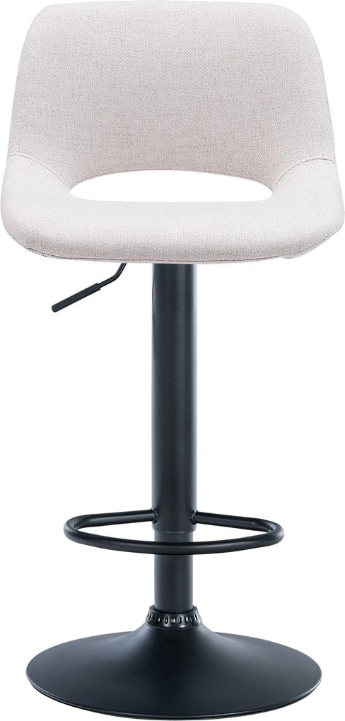 Barová stolička Camden - látka, čierny rám - Krémová