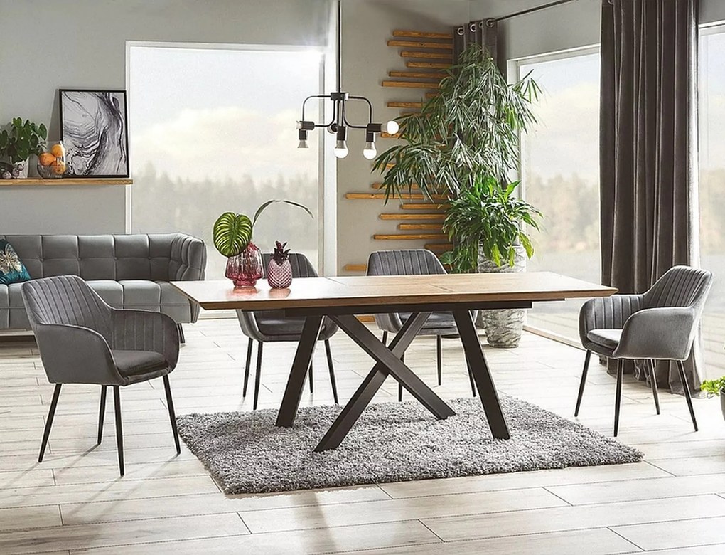 Rozkládací jídelní stůl Capital 160/200 cm dub přírodní/černý
