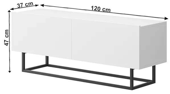 Biely RTV stolík bez podstavy SPRING ERTV120