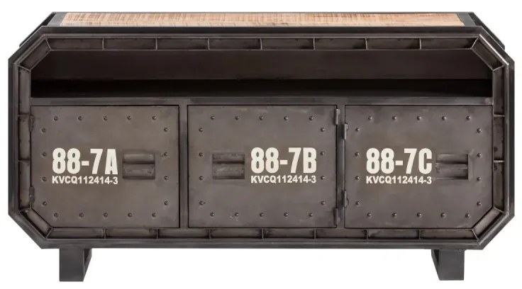 furniture-nabytek.cz - TV stolík Barkley kovový, sivá farba – 160×48×80 cm