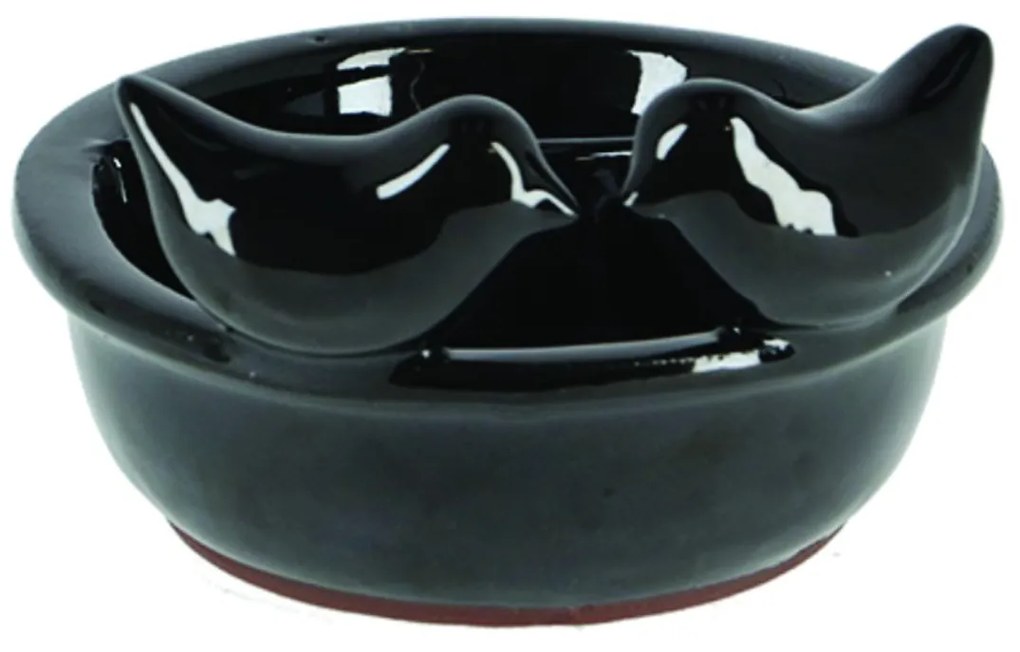 Napájadlo pre vtáky Duke, 8,5x16 cm, keramika, čierna