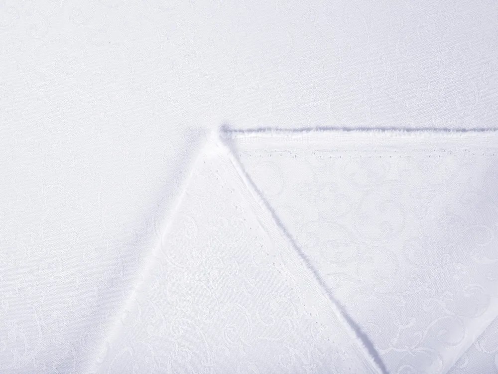 Biante Dekoračný záves TF-078 Ornamenty - studená biela 150x140 cm