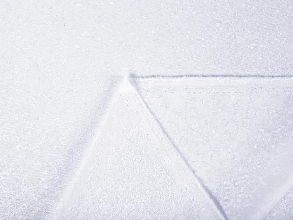 Biante Dekoračný záves TF-078 Ornamenty - studená biela 150x160 cm