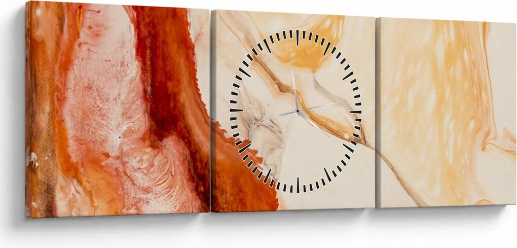 Obraz - Abstraktná maľba (s hodinami) (90x30 cm)