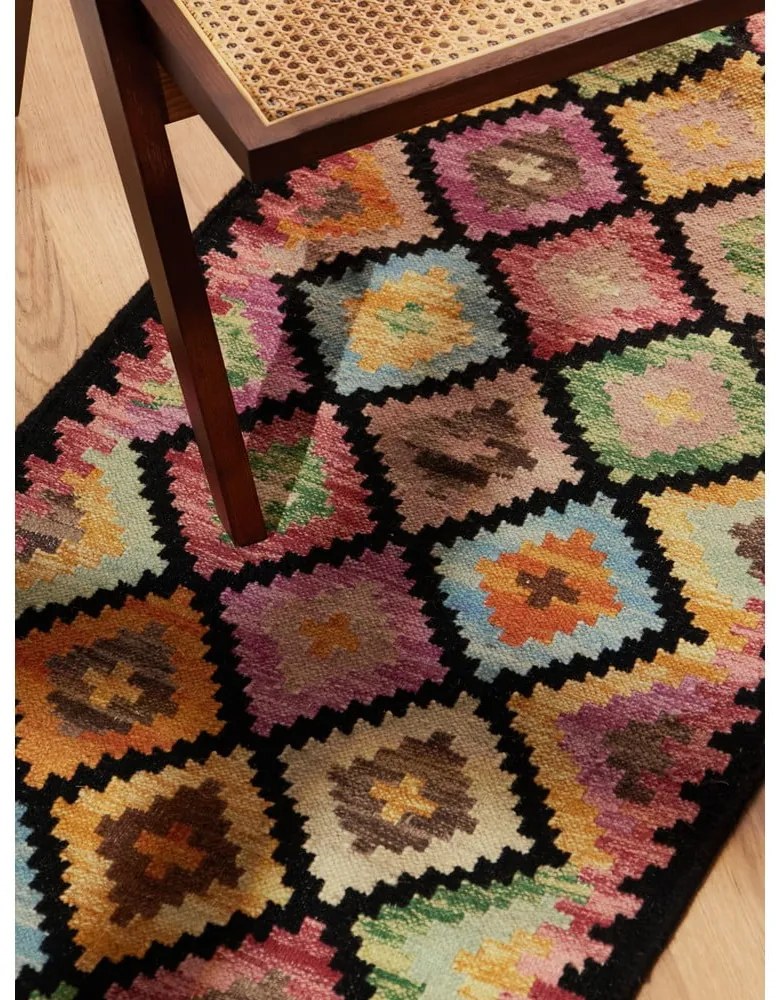 Obojstranný ručne tkaný vlnený behúň 60x190 cm Kamal Zara – Nouristan