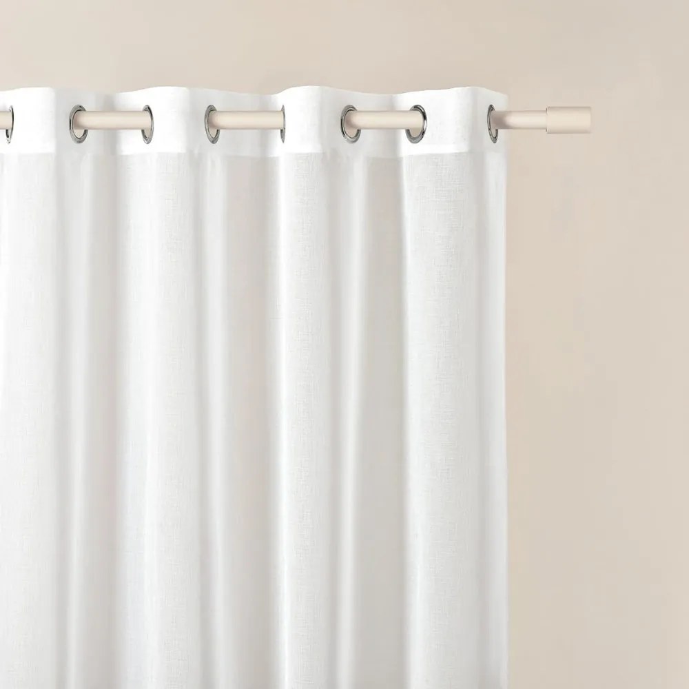 Biela záclona Flavia s volánmi a striebornými priechodkami 350 x 250 cm