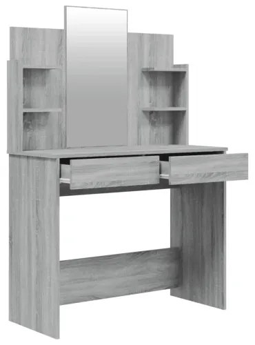 vidaXL Sada toaletného stolíka sivý dub sonoma 96x40x142 cm-