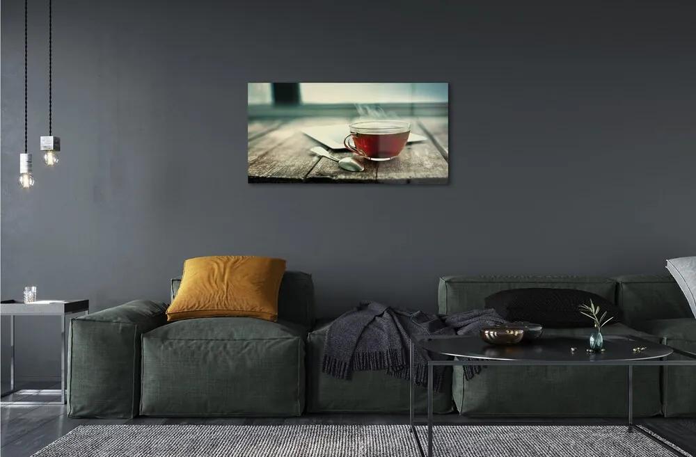Obraz na skle Ohrievať lyžičku čaju 120x60 cm