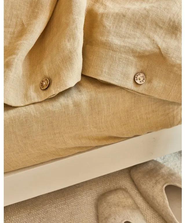 Magic Linen Ľanové obliečky sada (3ks) Sandy beige Veľkosť: 135x200,50x70cm