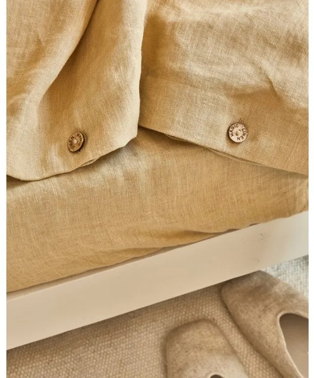 Magic Linen Ľanové obliečky sada (3ks) Sandy beige Veľkosť: 200x200,50x70cm