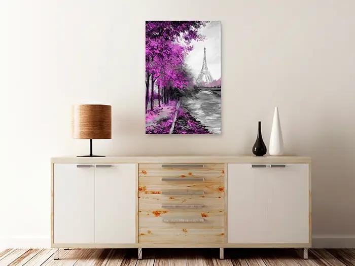 Artgeist Obraz - Paris Channel (1 Part) Vertical Pink Veľkosť: 60x90, Verzia: Premium Print