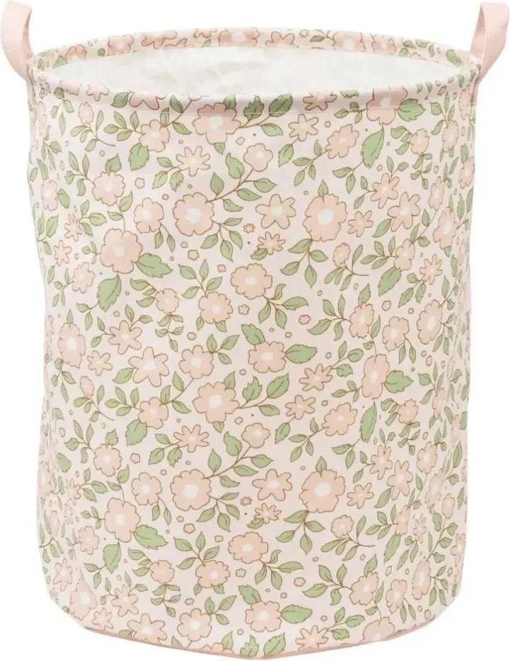 Úložný kôš na hračky kvety ružová o 40 cm
