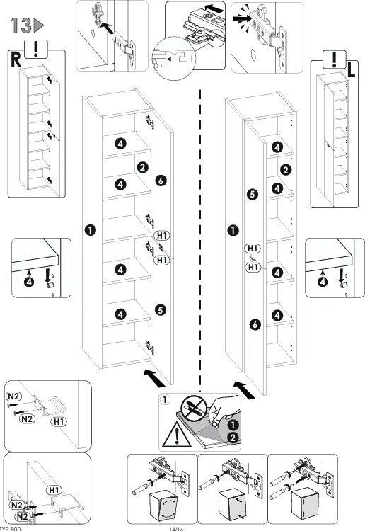 Kúpeľňová skrinka vysoká Capri 800 2D čierny mat/dub kraft zlatý