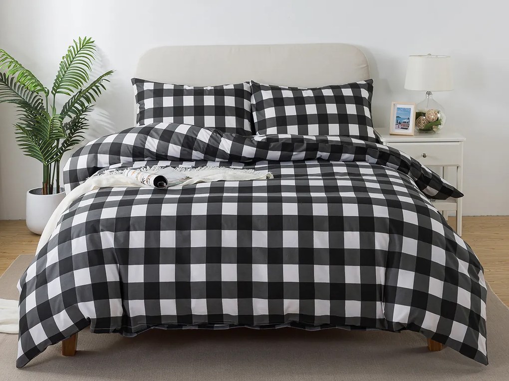 XPOSE® Bavlnené Renforcé obliečky KOSTKY - sivé