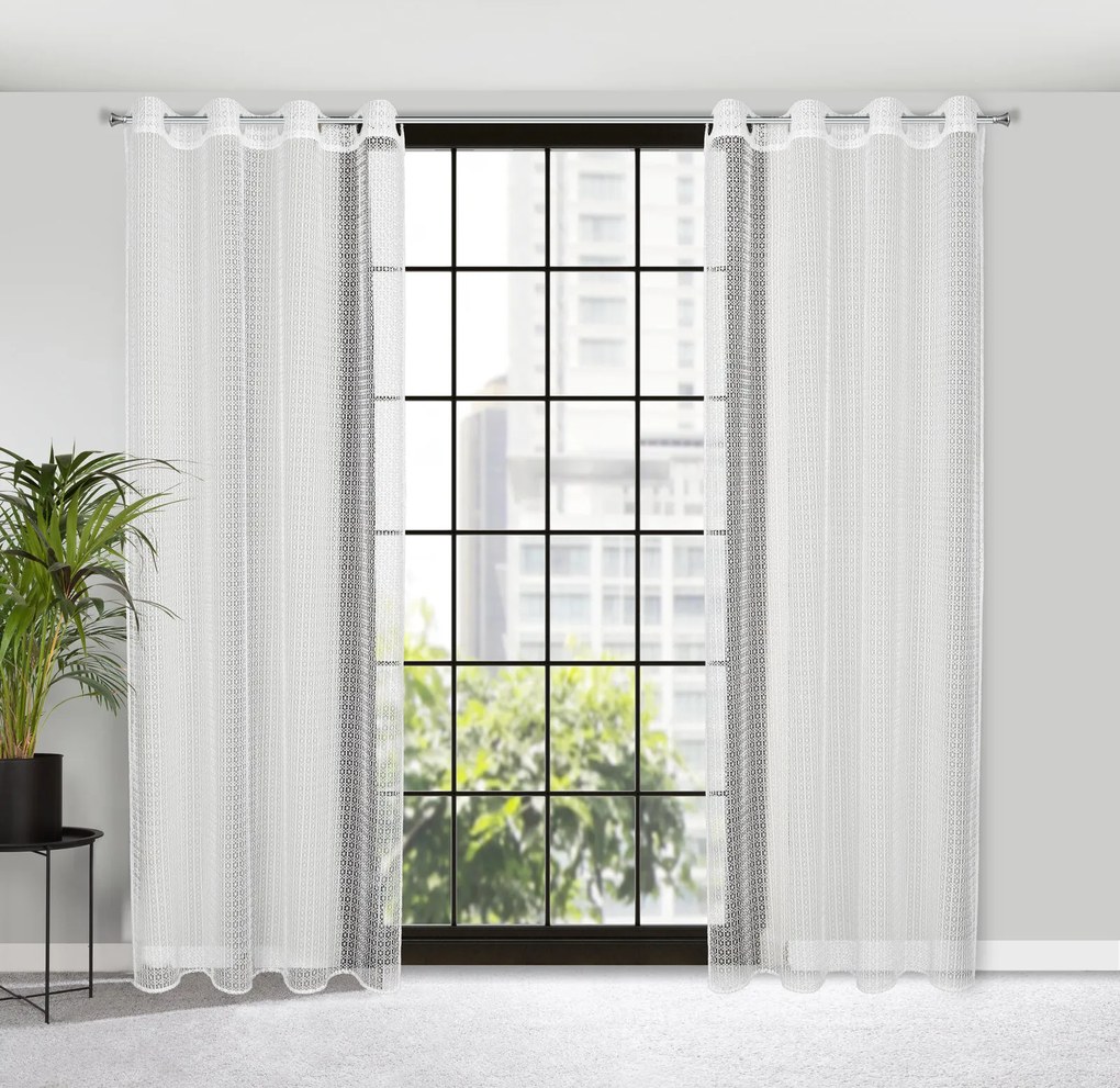 ZÁVES NA KRÚŽKOCH LARA 140X250 CM BIELA