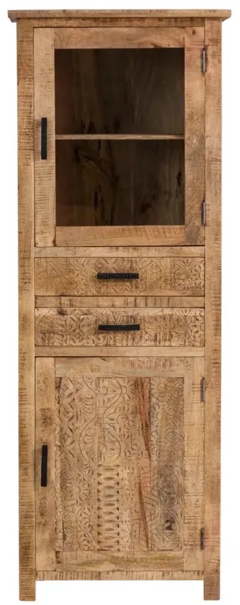furniture-nabytek.cz - Masivní vitrína Mumbai Mango z mangového dřeva, lakovaná, hnědá