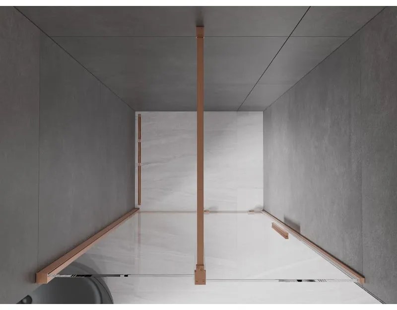 Mexen Velar, posuvné dvere do otvoru 120x200 cm, 8mm číre sklo, medená matná, 871-120-000-01-65
