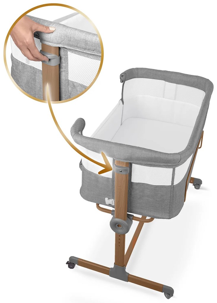 Bočná postieľka pre novorodencov s nastavením výšky Nukido NK-243