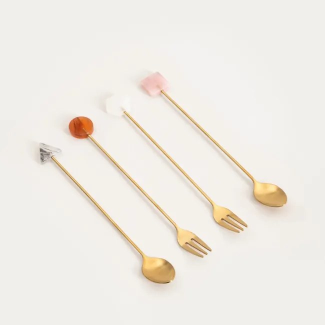 Súprava dezertných príborov DORELLE zlatá (4ks) 763311