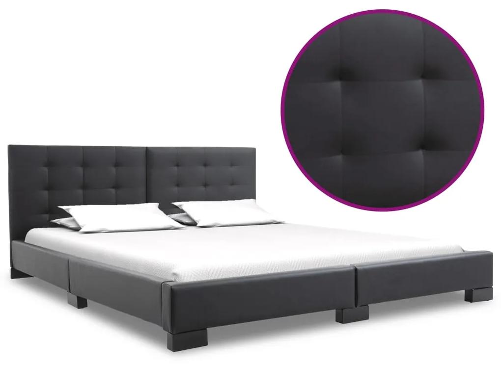 vidaXL Rám postele čierny umelá koža 200x160 cm
