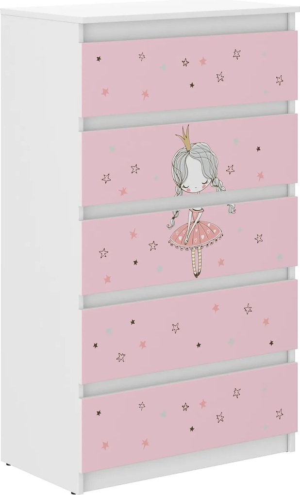 Wooden Toys Detská komoda R-5 PRINCEZNÁ