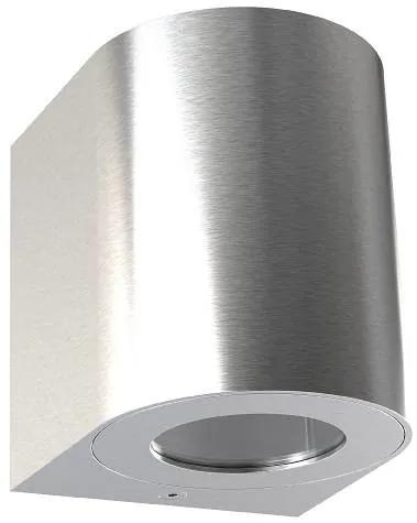 NORDLUX Vonkajšie hliníkové nástenné LED svietidlo CANTO, 2x6W, nerezová oceľ, okrúhle