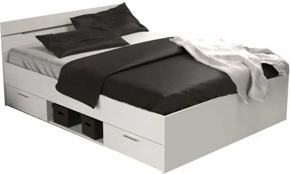 TEMPO KONDELA Michigan 160 manželská posteľ s úložným priestorom biela