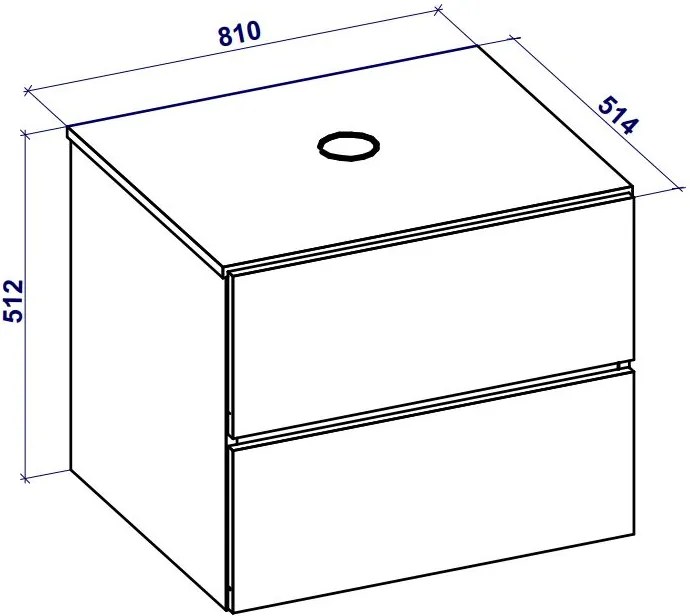 Kúpeľňová skrinka pod umývadlo Baleta S80 - craft zlatý