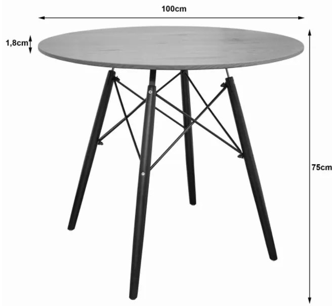 TRENDIE Jedálenský stôl EDDIE 100 cm dub
