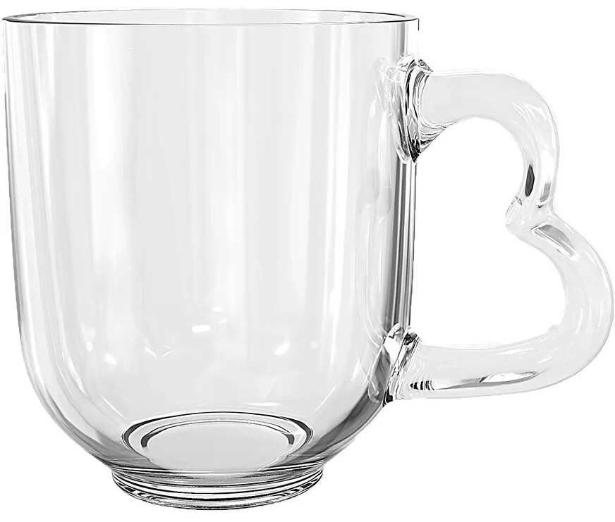 Altom Sada sklenených hrnčekov Heart, 310 ml, 6 ks