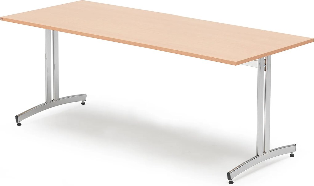 Jedálenský stôl Sanna, 1800x800 mm, buk / chróm