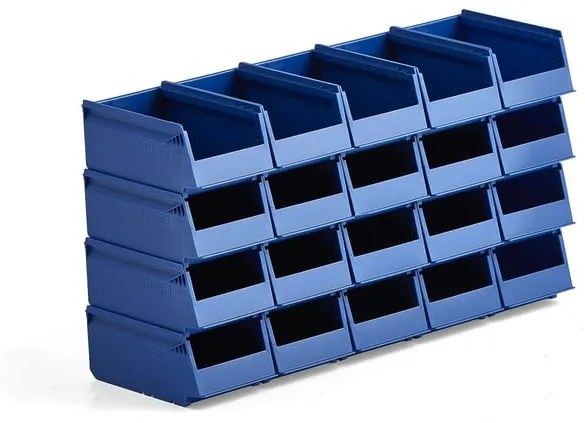 Plastové boxy AJ 9000, séria-75, 170x105x75 mm, 20 ks, modrá