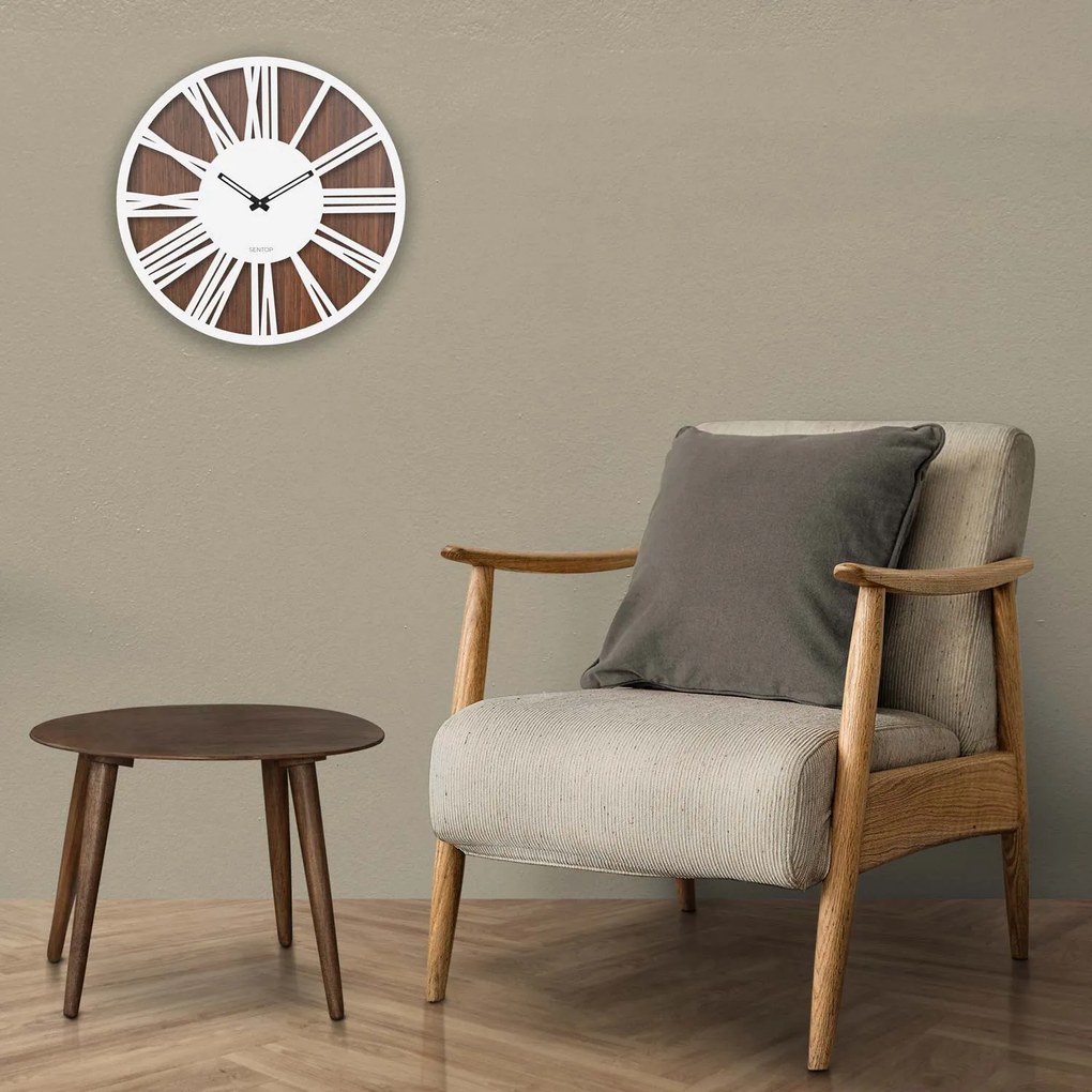 Nástenné drevené hodiny rímske číslice - Sentop | HDFK029 | orech wenge: Svetlé HDF - Orech Wenge HDF - Orech Wenge 30 cm 4231-70726 HDFK029-orech wenge