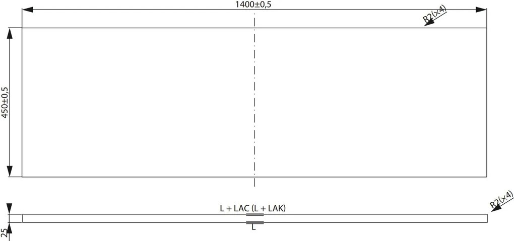 Cersanit City, pultová doska 140x45x2,5 cm, biela lesklá, S584-046