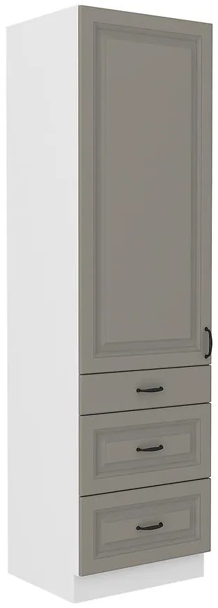 Kuchynská skrinka Stilo claygrey/biely 60dks/210 3s 1f