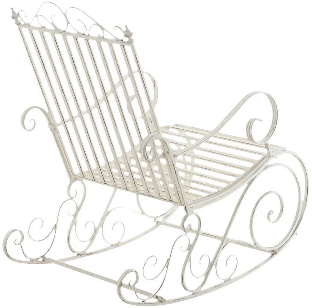 Kovové hojdacie kreslo Smile - Biela antik