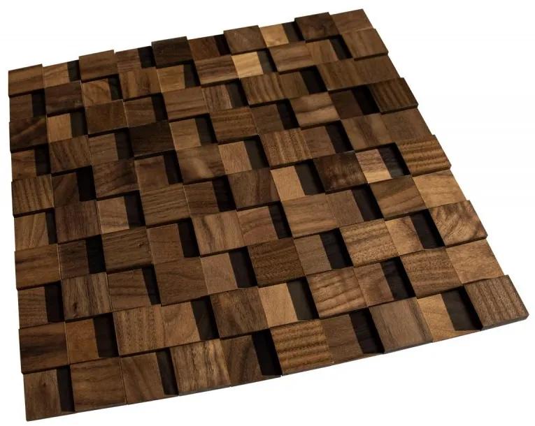 ORECH 30 (30 x 30 mm) - drevená mozaika 3D na samolepiacom podklade