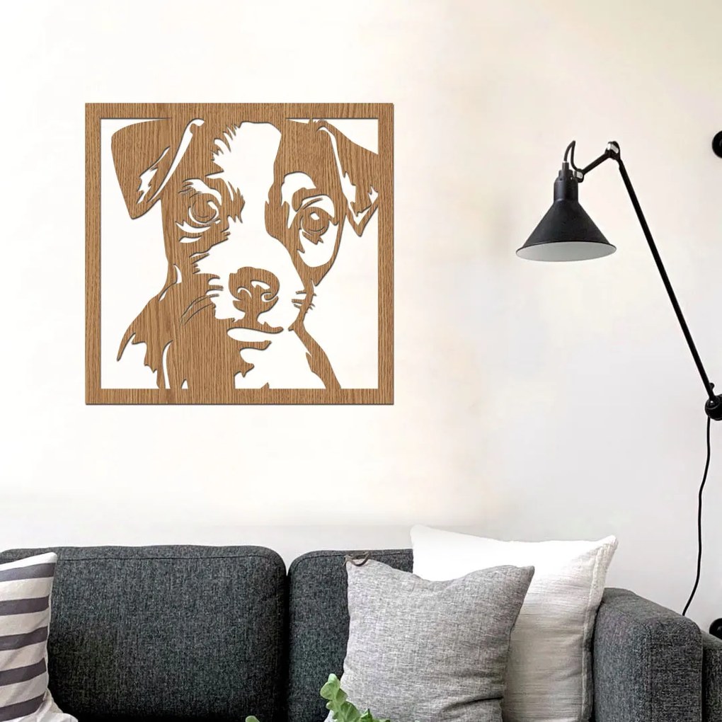 dřevo života Drevená dekorácia psíka Jack Russel teriér Rozmery - cm: 40x40, Zvoľte farbu dekoru: Dub zlatý