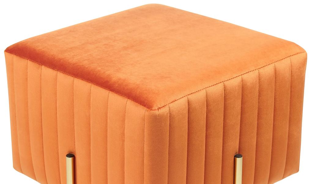 Zamatový taburet oranžový DAYTON Beliani