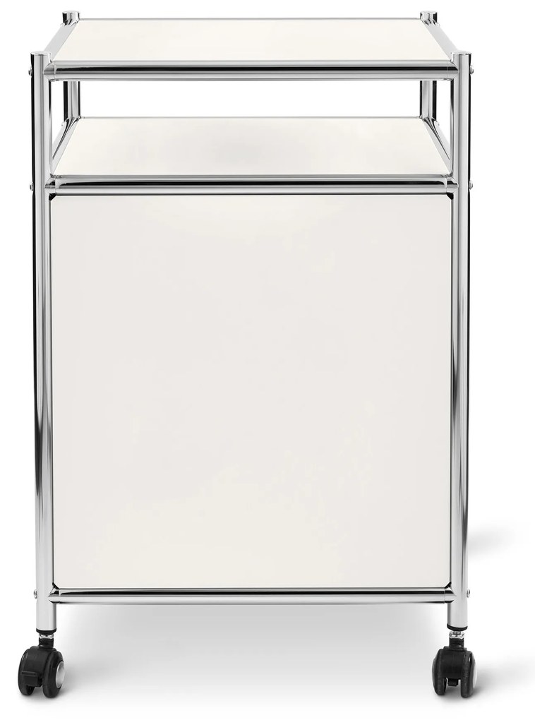 Kovový kontajner na kolieskach »CN3« s výklopnou doskou, biely