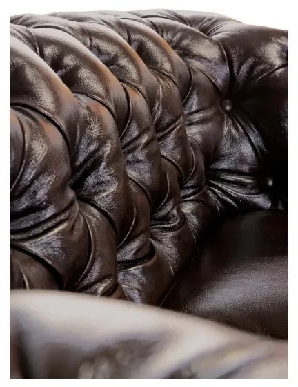 furniture-nabytek.cz - Pohovka Chesterfield 4-miestna z pravej kože, hnedá – 268×100×72 cm