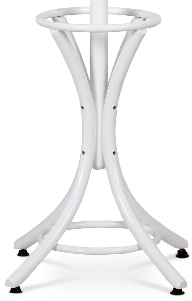 Drevený masívny vešiak biela matná, 186 cm